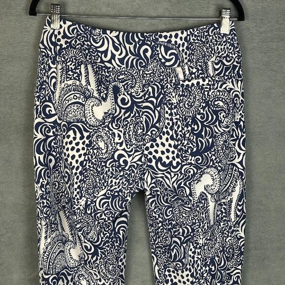 Lilly Pulitzer Pants Womens 8 Navy Luxletic Corso UPF 50+ Comfort Preppy Stretch - Picture 5 of 14